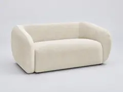 Canapé Celine Bobochic, 2 places droit fixe, tissu texturé, coloris beige