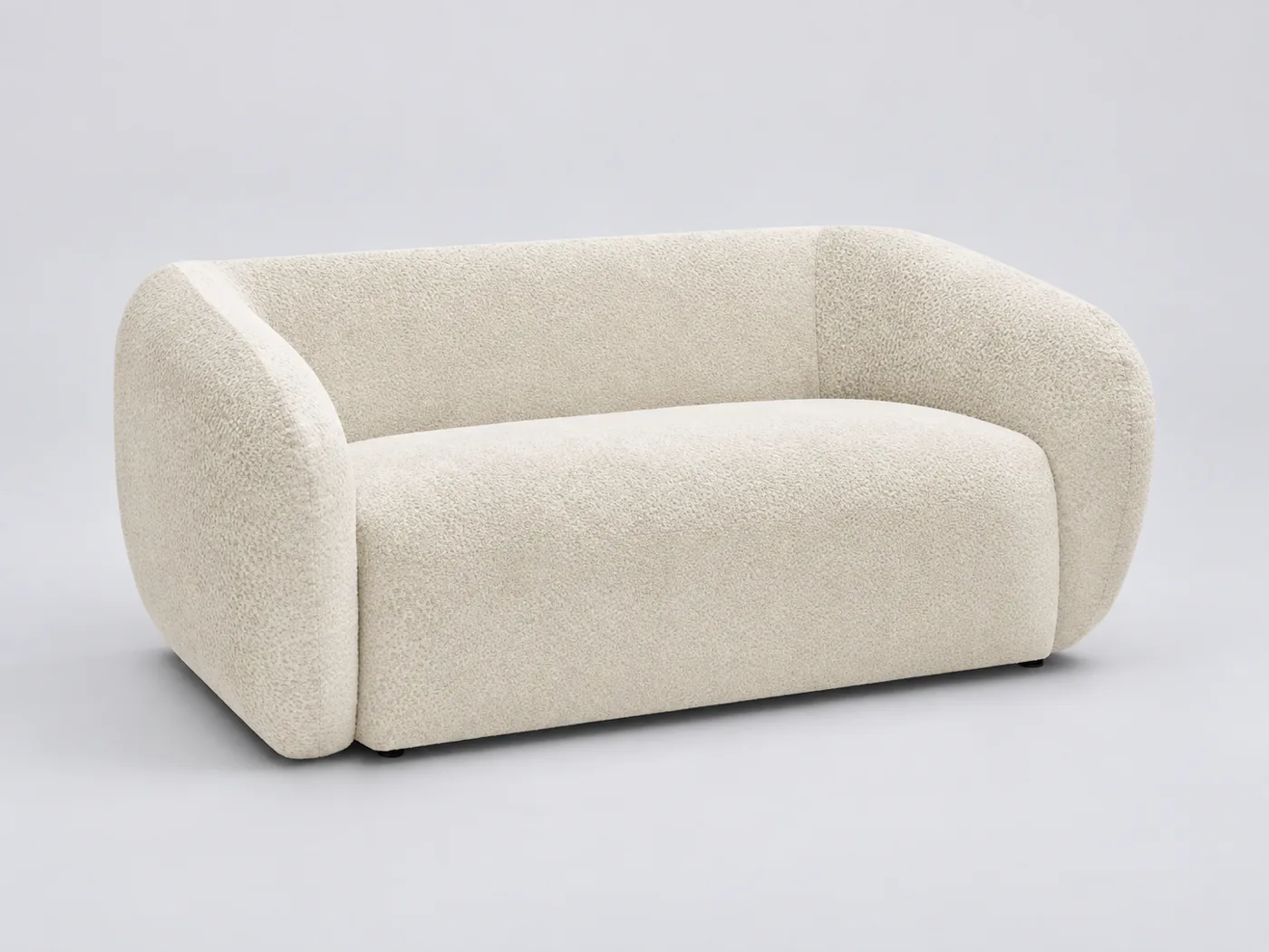 Canapé Celine Bobochic, 2 places droit fixe, tissu texturé, coloris beige