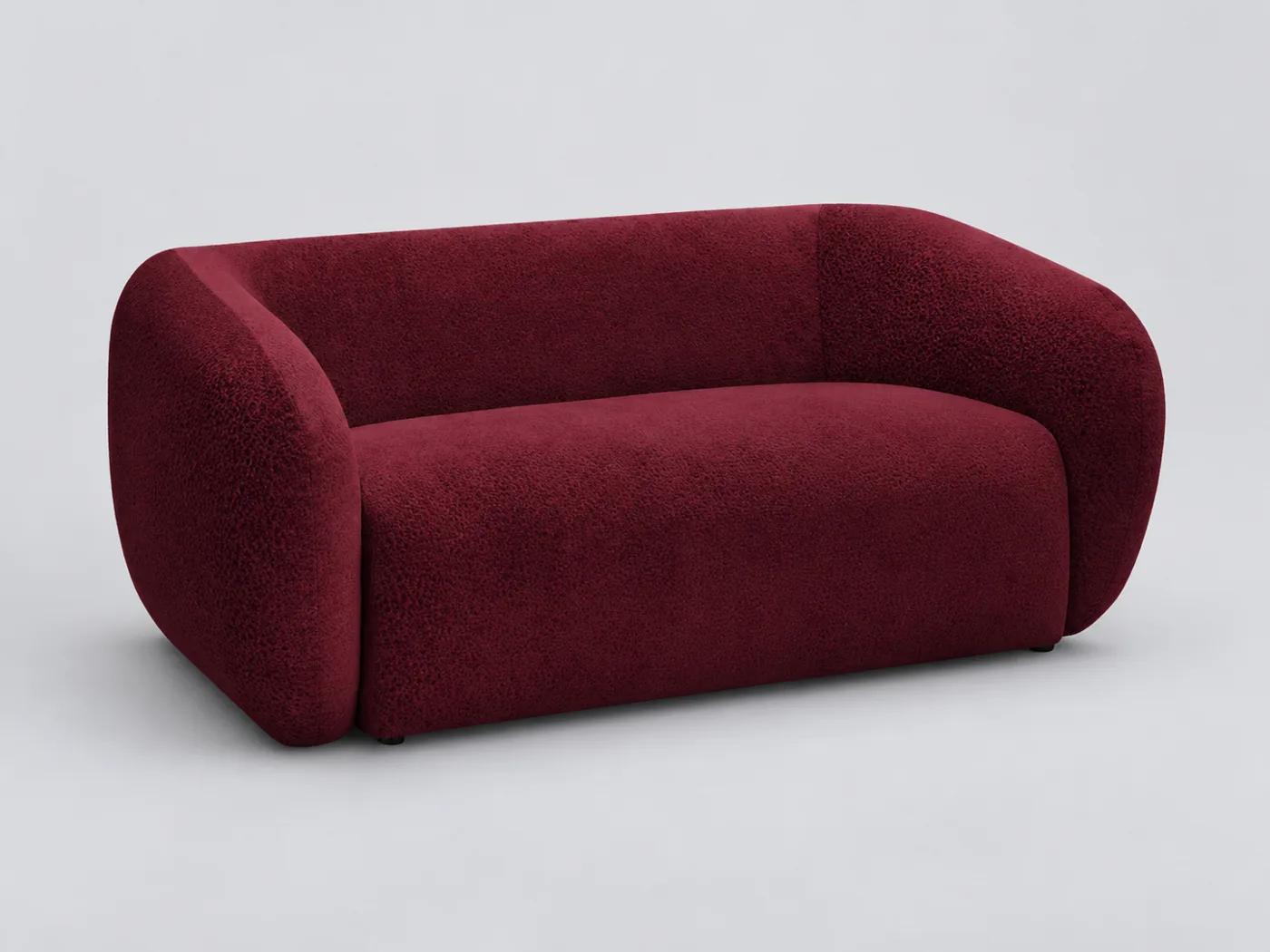 Canapé Celine Bobochic, 2 places droit fixe, tissu texturé, coloris rouge