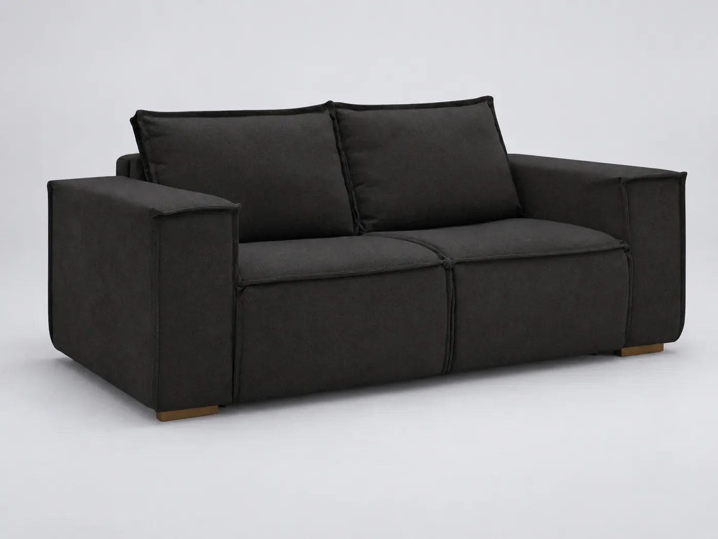 Canapé Chelsea Bobochic, 3 places droit convertible express couchage 160x200, tissu texturé, coloris noir