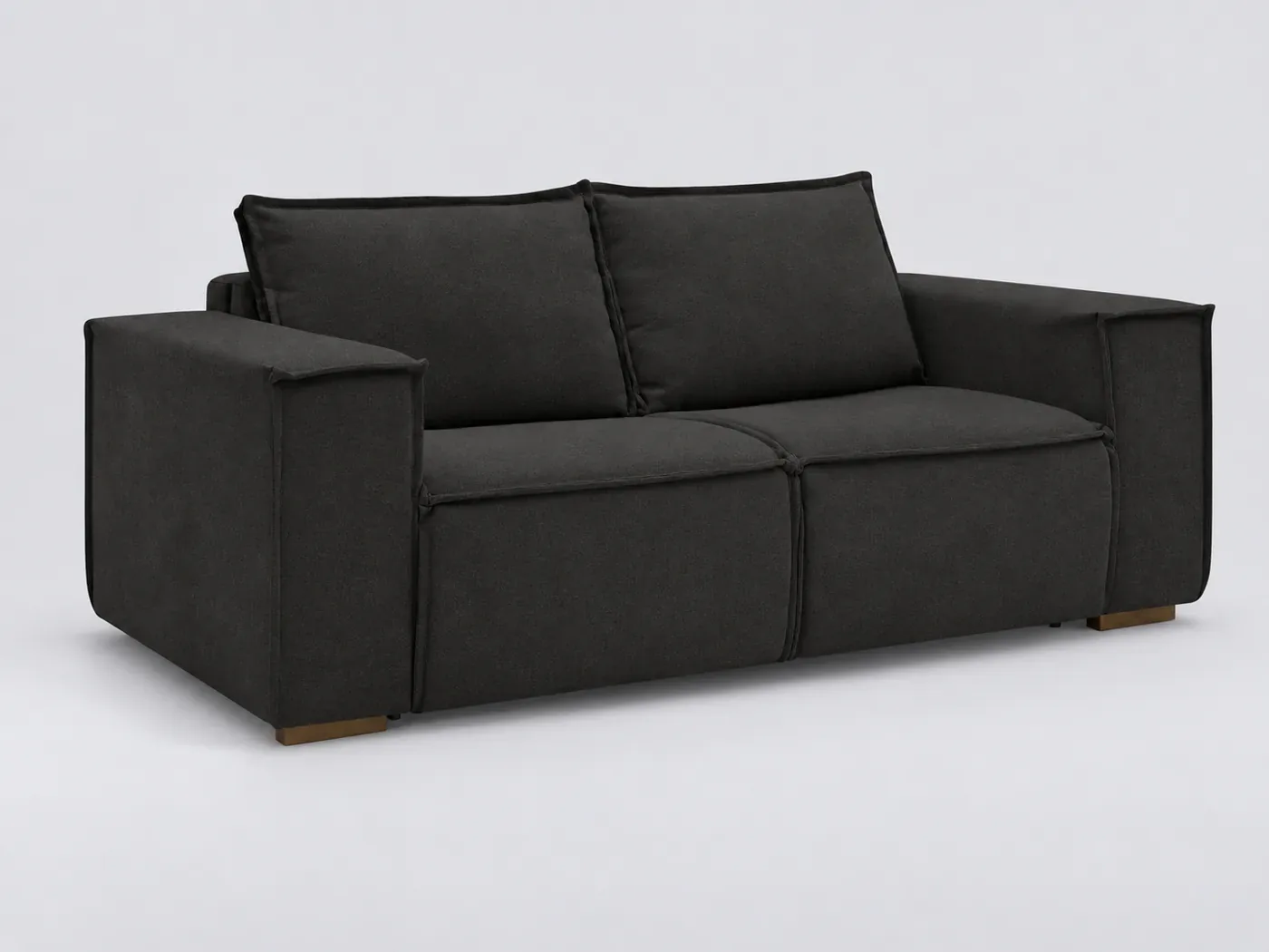 Canapé Chelsea Bobochic, 3 places droit convertible express couchage 140x200, tissu texturé, coloris noir