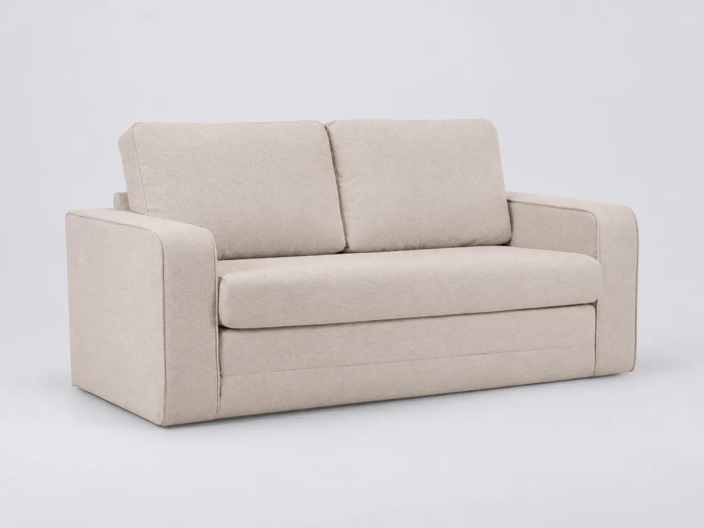 Canapé Come Bobochic, 2 places droit convertible, tissu chiné, coloris beige