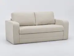 Canapé Come Bobochic, 2 places droit convertible, tissu texturé, coloris beige