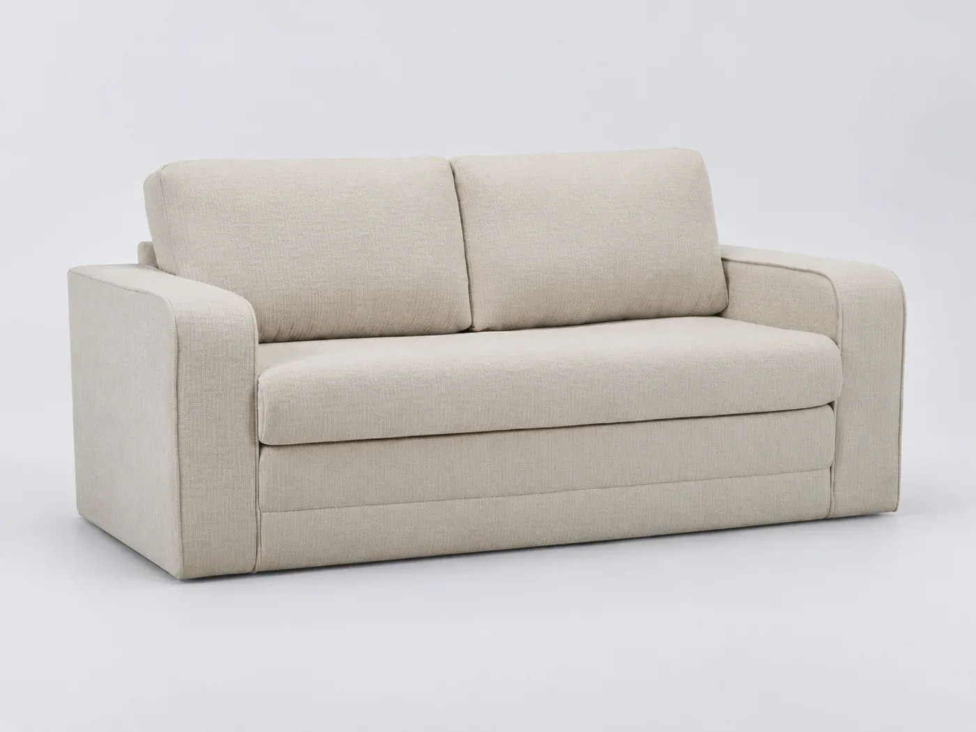 Canapé Come Bobochic, 2 places droit convertible, tissu texturé, coloris beige