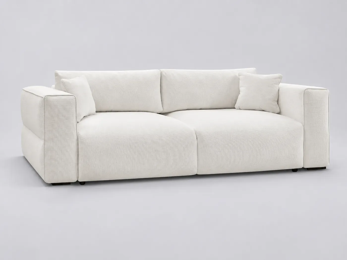 Canapé Ezechiel Bobochic, 3 places droit convertible, coloris blanc