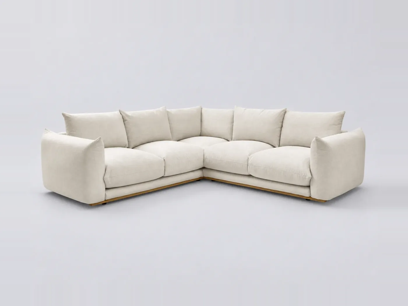 Canapé Ernest Bobochic, 4 places d'angle fixe, tissu, coloris beige
