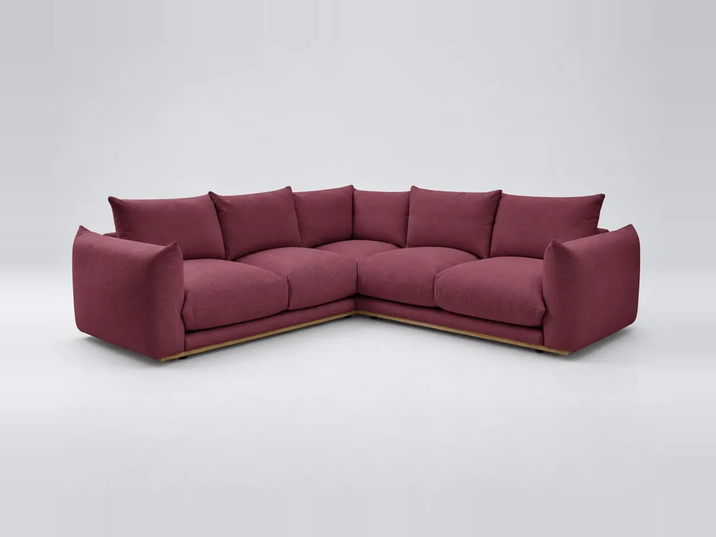 Canapé Ernest Bobochic, 4 places d'angle fixe, tissu, coloris rouge
