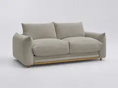 Canapé Ernest Bobochic, 3 places droit convertible couchage 160x190, bouclette, coloris taupe