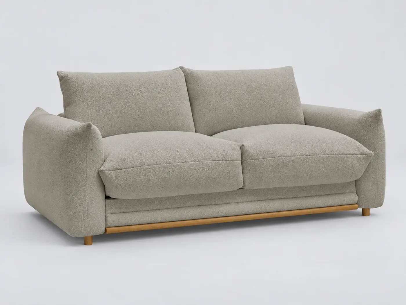 Canapé Ernest Bobochic, 3 places droit convertible couchage 140x190, bouclette, coloris taupe