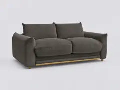 Canapé Ernest Bobochic, 3 places droit convertible couchage 160x190, velours côtelé, coloris taupe