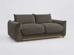 Canapé Ernest Bobochic, 3 places droit convertible couchage 140x190, velours côtelé, coloris taupe