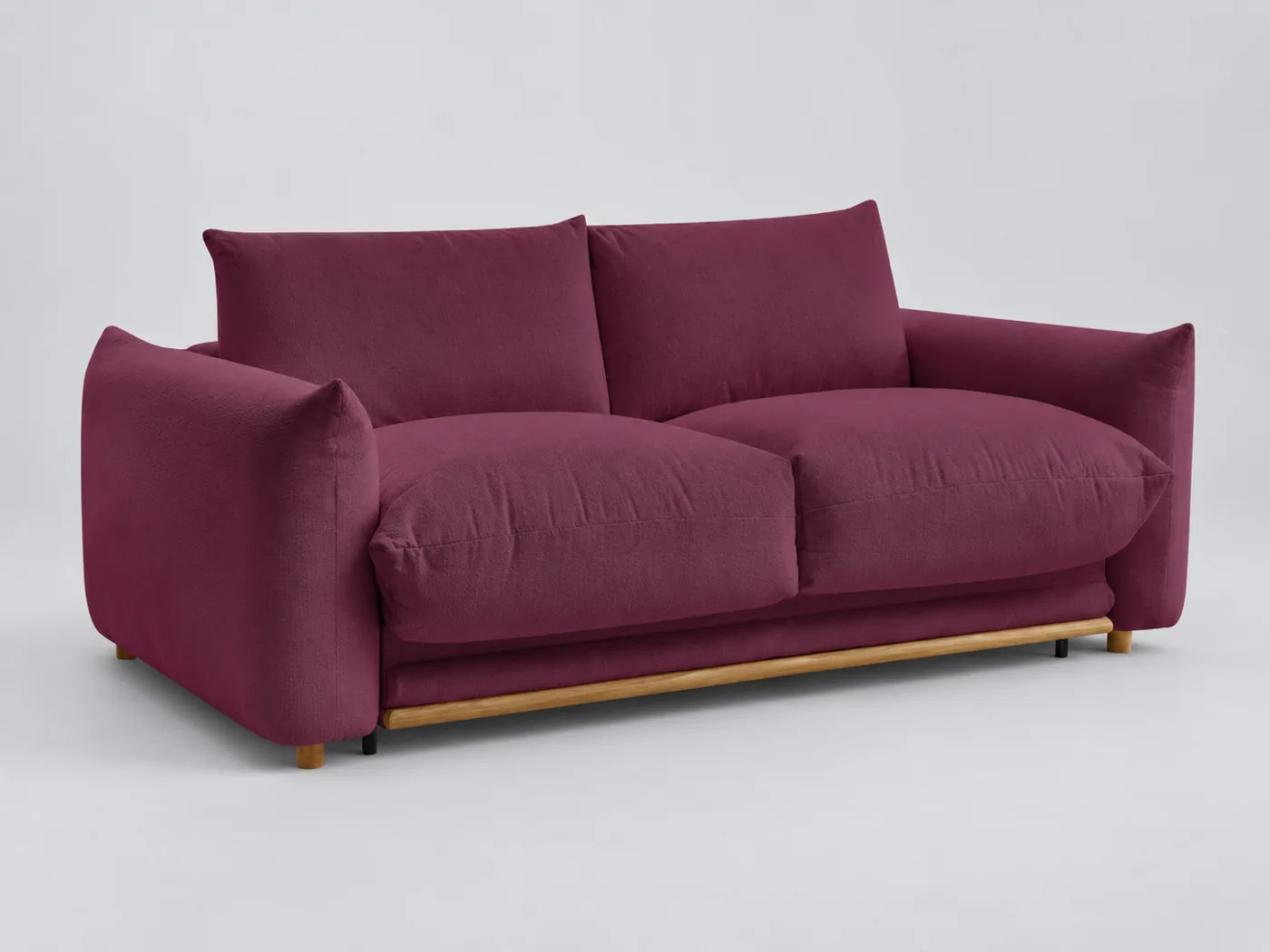 Canapé Ernest Bobochic, 3 places droit convertible express couchage 160x190, tissu, coloris rouge