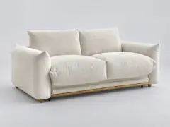 Canapé Ernest Bobochic, 3 places droit convertible express couchage 140x190, tissu, coloris beige