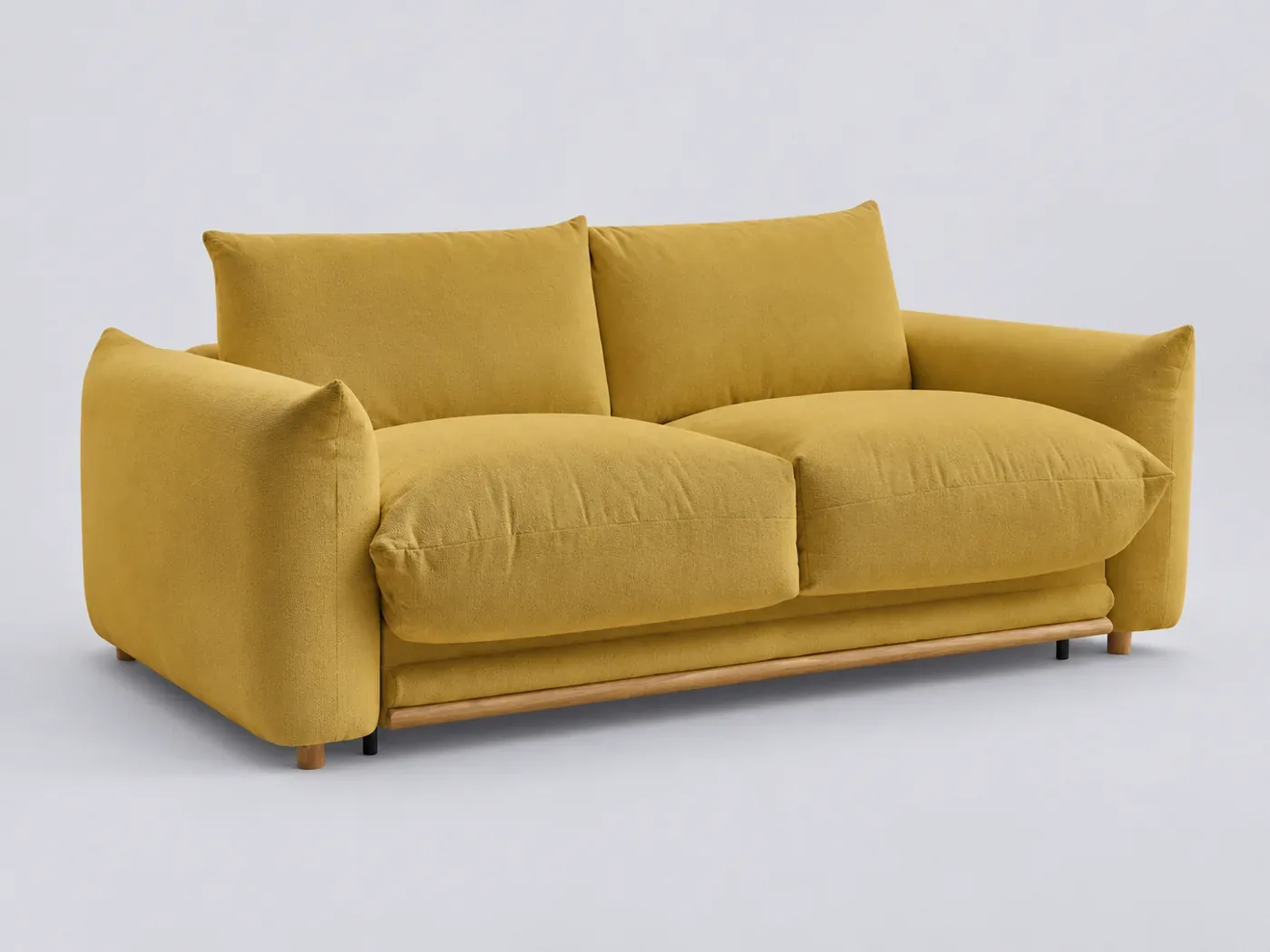 Canapé Ernest Bobochic, 3 places droit convertible, coloris jaune