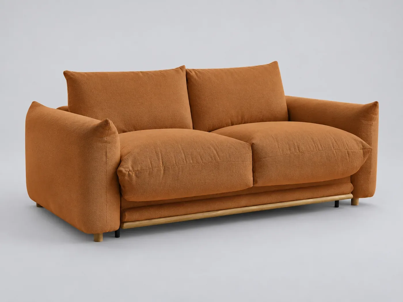 Canapé Ernest Bobochic, 3 places droit convertible, coloris orange