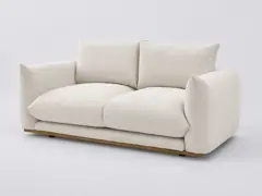 Canapé Ernest Bobochic, 2 places droit fixe, tissu, coloris beige