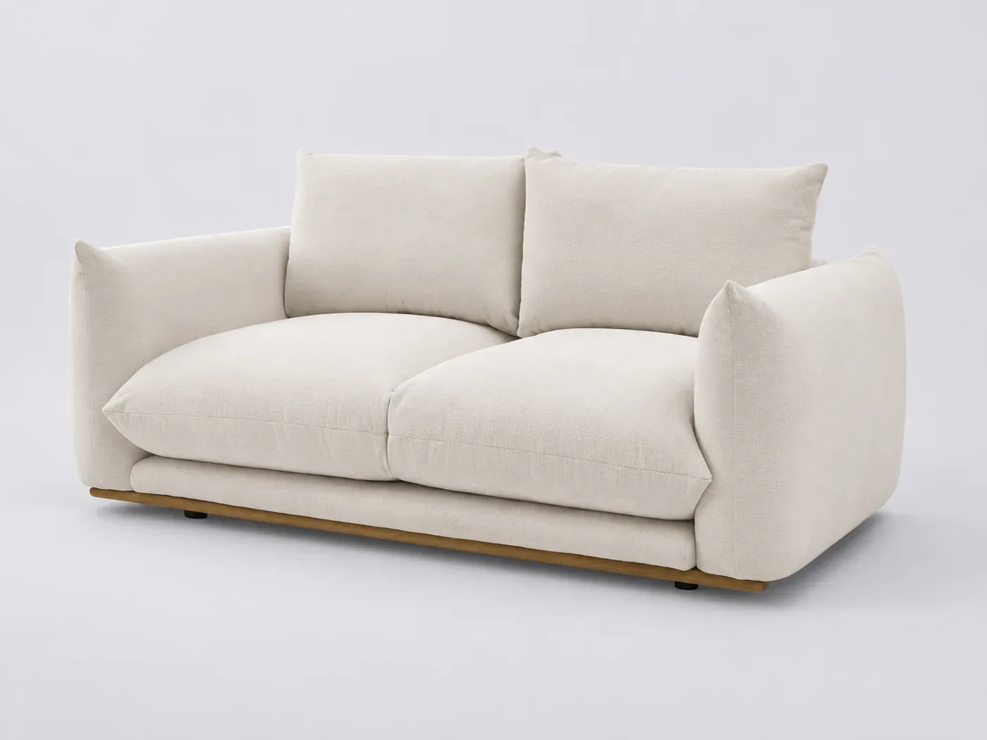 Canapé Ernest Bobochic, 2 places droit fixe, tissu, coloris beige