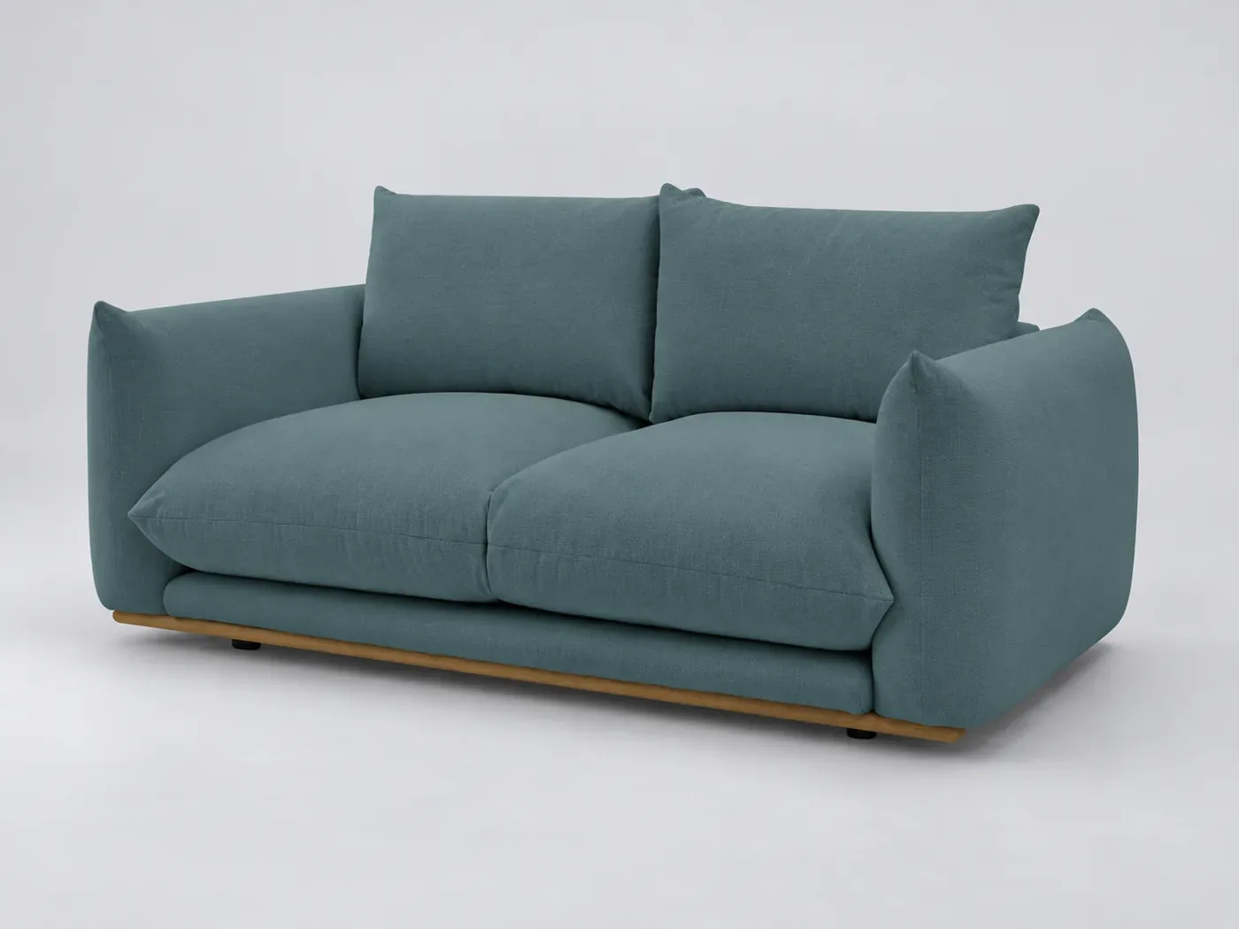 Canapé Ernest Bobochic, 2 places droit fixe, tissu, coloris bleu foncé