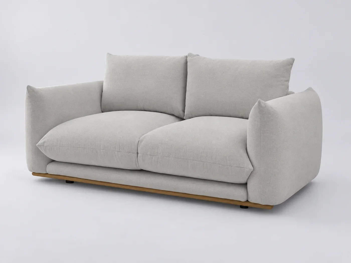 Canapé Ernest Bobochic, 2 places droit fixe, tissu, coloris gris clair