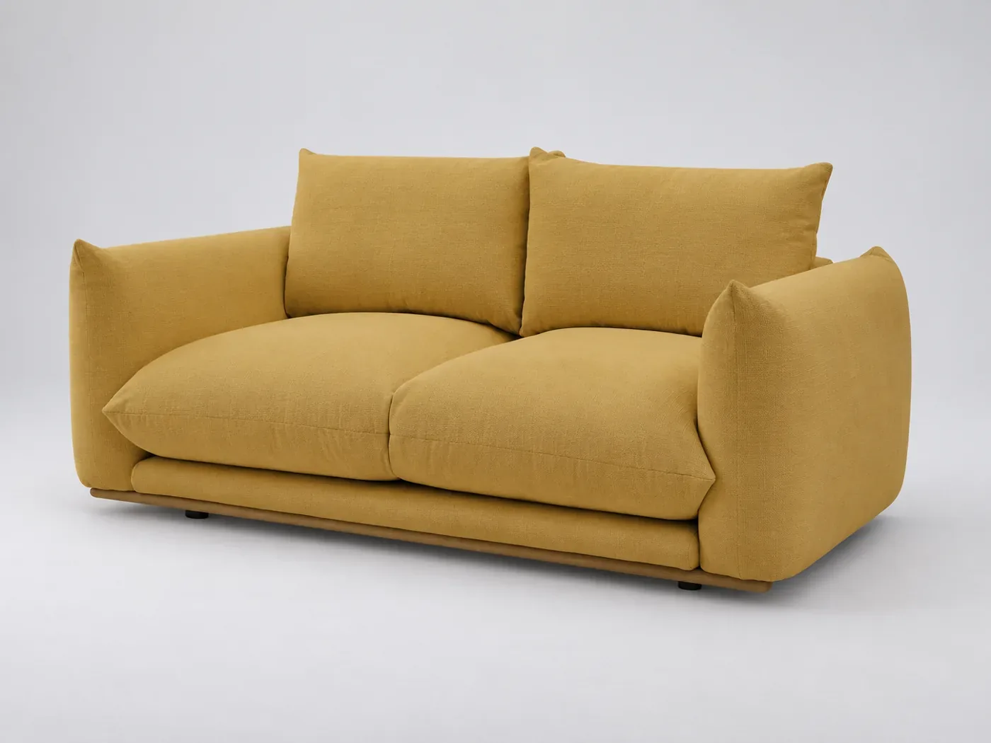 Canapé Ernest Bobochic, 2 places droit fixe, tissu, coloris jaune