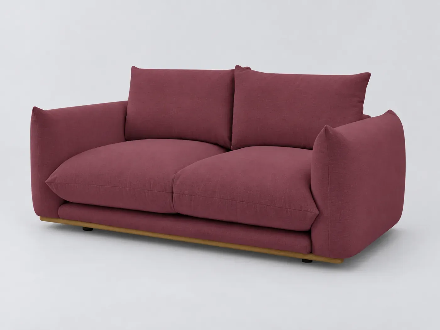 Canapé Ernest Bobochic, 2 places droit fixe, tissu, coloris rouge