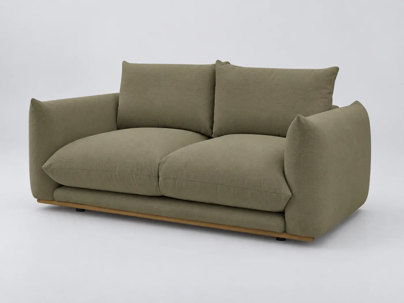 Canapé Ernest Bobochic, 2 places droit fixe, tissu, coloris vert