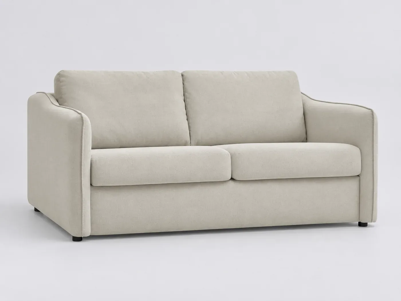 Canapé Lenny Bobochic, 3 places droit convertible express, coloris beige