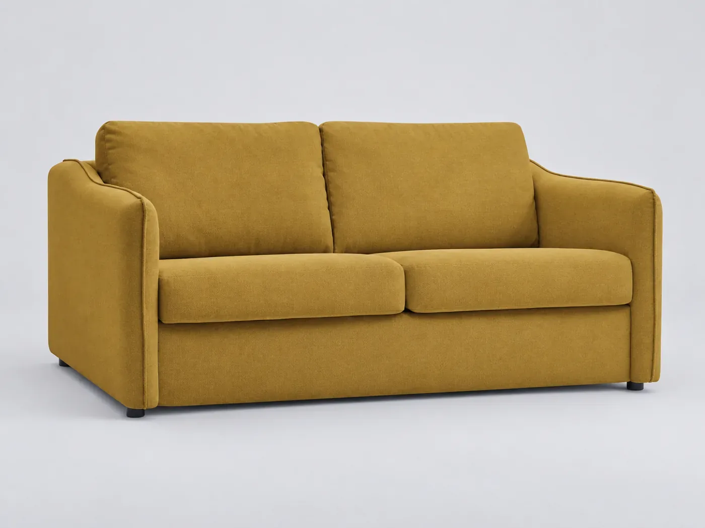 Canapé Lenny Bobochic, 3 places droit convertible express, coloris jaune