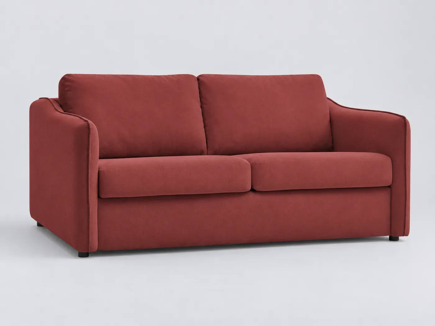 Canapé Lenny Bobochic, 3 places droit convertible express, coloris rouge