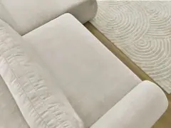 Canapé Lucien Bobochic, 4 places d'angle convertible, tissu lisse, coloris beige, photo 7