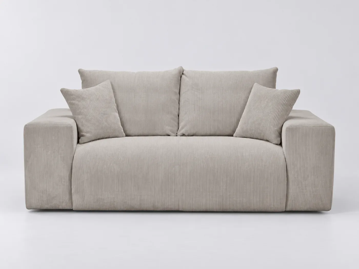 Canapé Voltaire Bobochic, 3 places droit convertible express, velours côtelé, coloris beige
