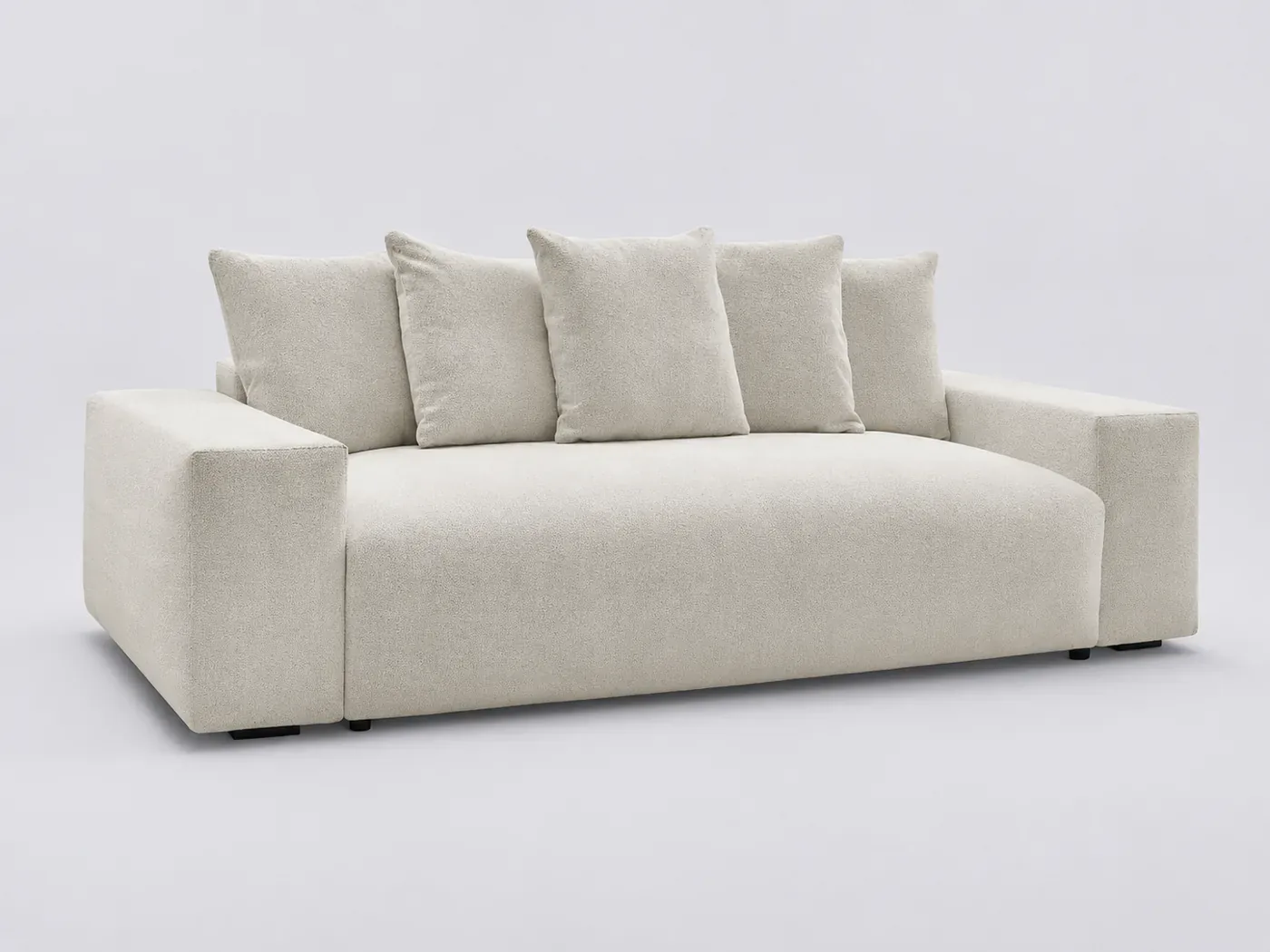 Canapé Voltaire Bobochic, 3 places droit convertible, tissu chiné, coloris blanc