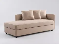 Méridienne Cléa Maisons du Monde, 3 places d'angle fixe, coloris meridienne coffre beige