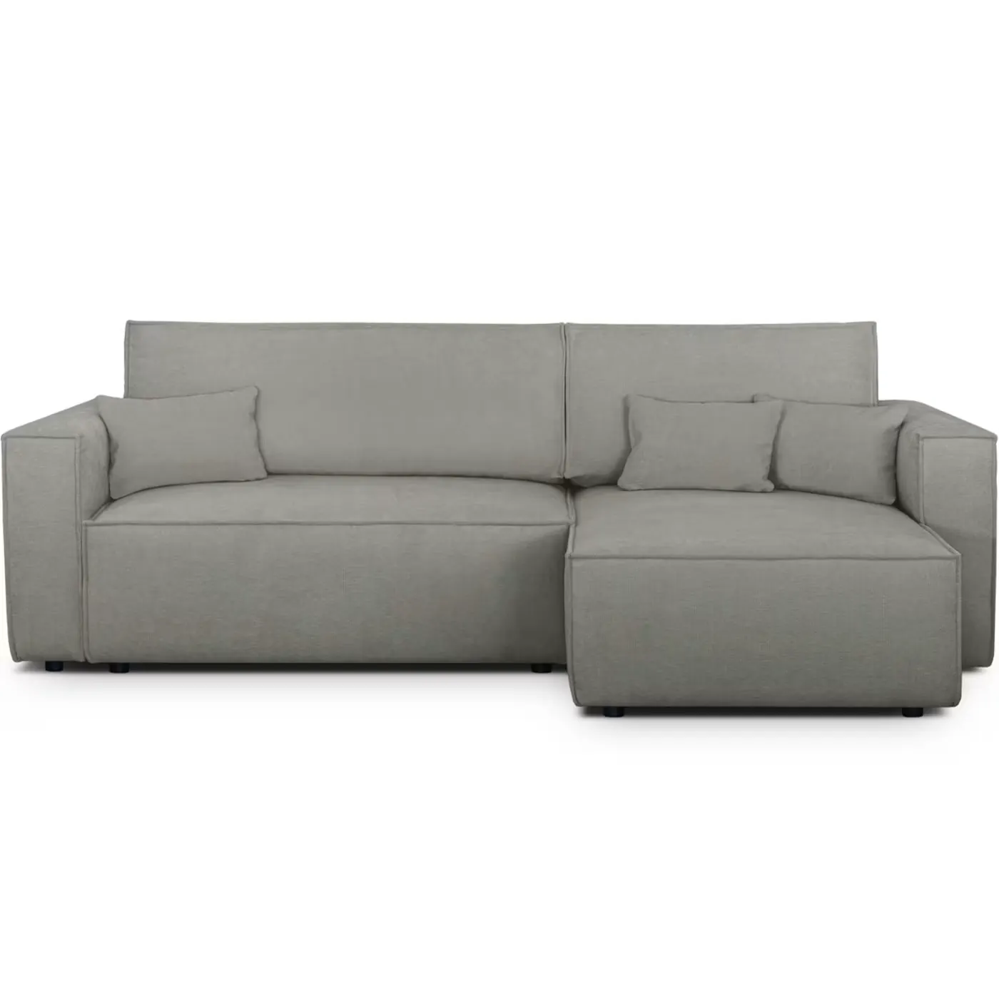 Canapé Livia Maisons du Monde, 4 places d'angle convertible, tissu, coloris gris chenille