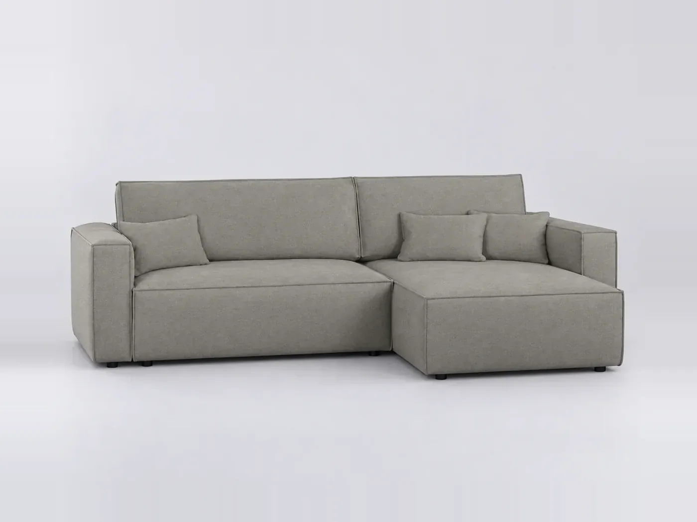 Canapé Livia Maisons du Monde, 4 places d'angle convertible, tissu, coloris gris chenille