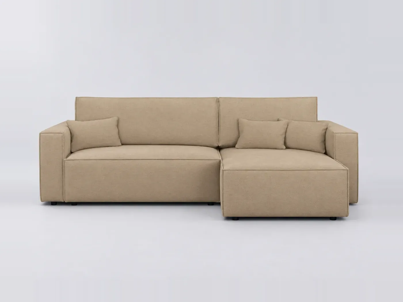 Canapé Livia Maisons du Monde, 4 places d'angle convertible, tissu, coloris moka chenille