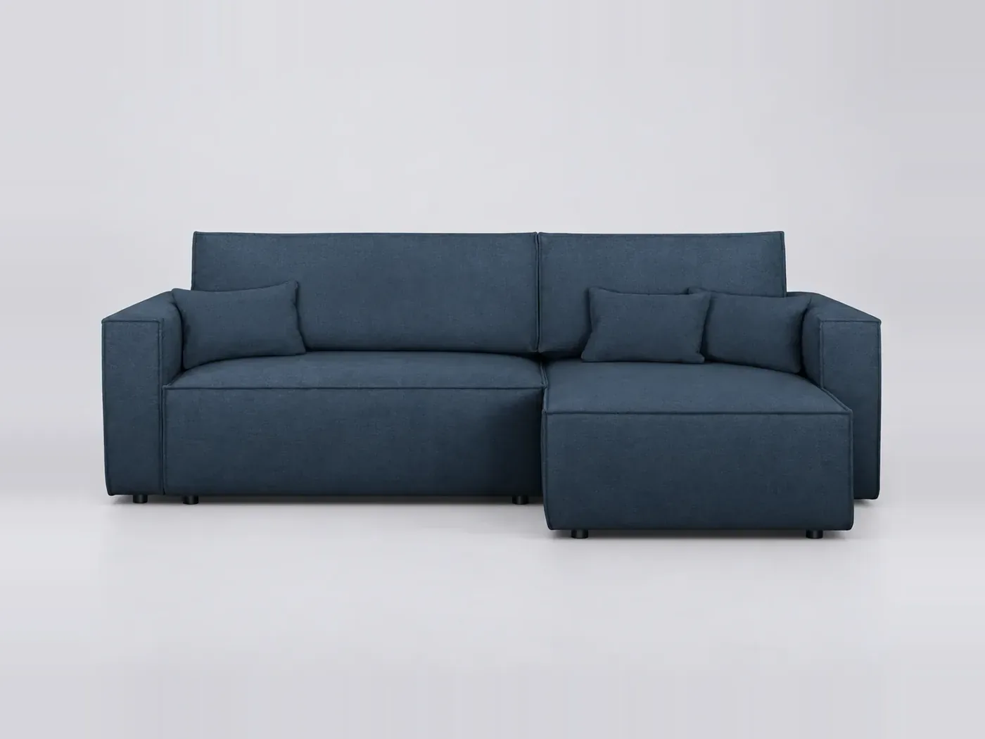 Canapé Livia Maisons du Monde, 4 places d'angle convertible, tissu, coloris bleu foncé chenille