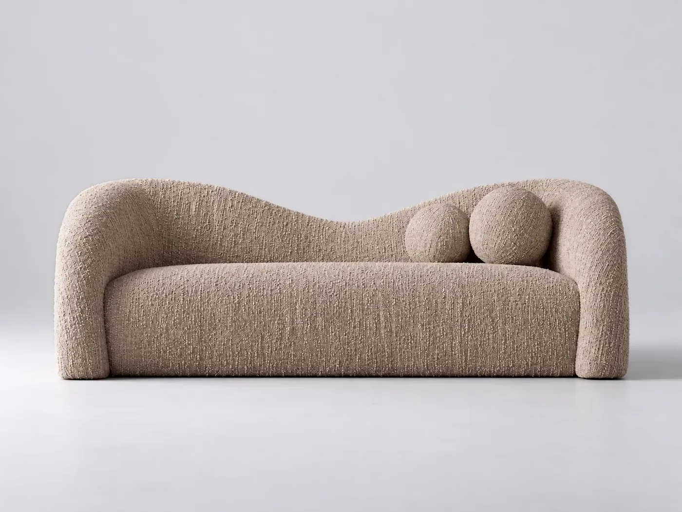Canapé Livia Maisons du Monde, 2 places droit fixe, tissu, coloris blanc et beige