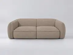 Canapé Livia Maisons du Monde, 3 places droit fixe, tissu, coloris taupe