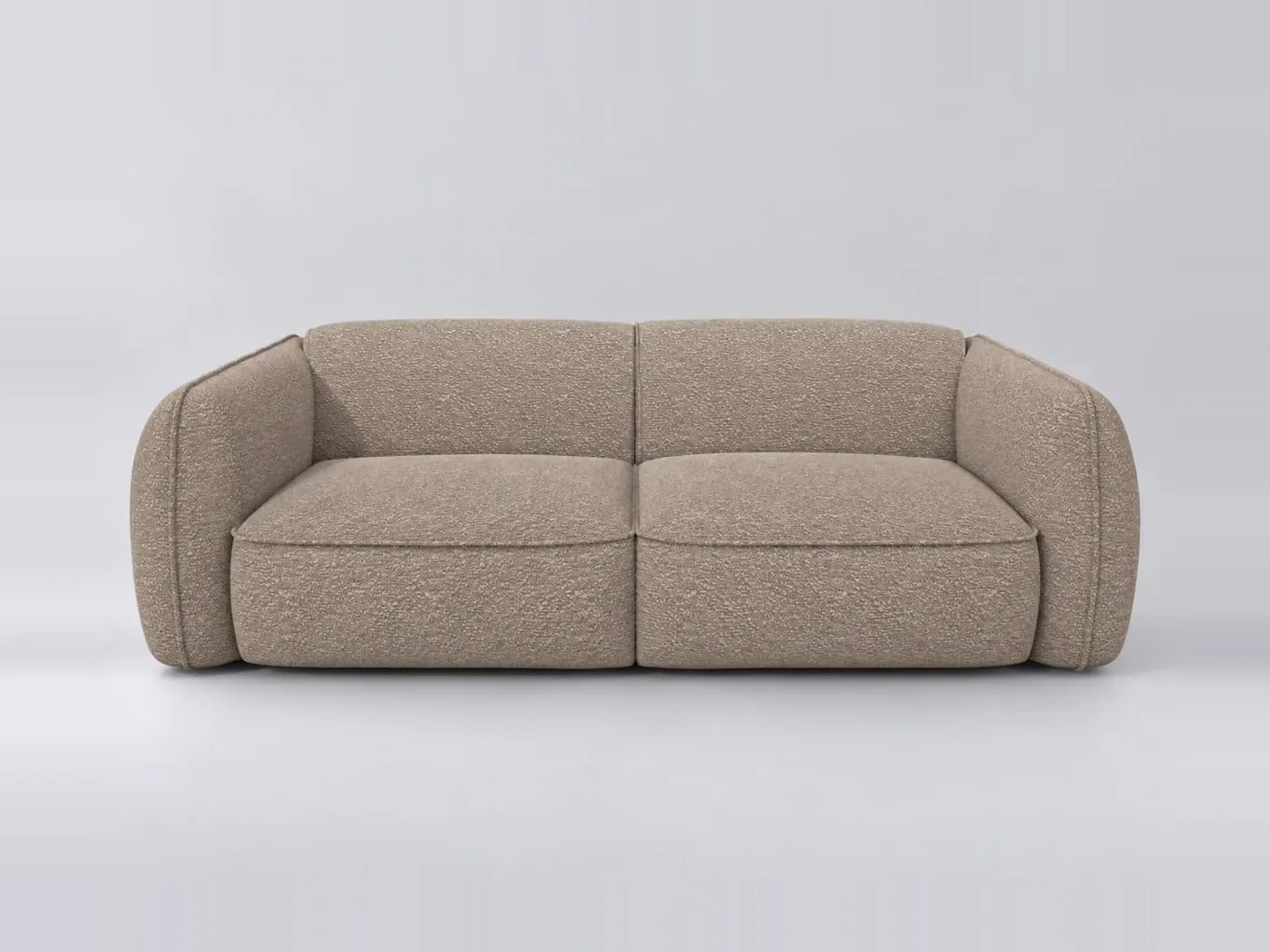 Canapé Livia Maisons du Monde, 3 places droit fixe, tissu, coloris taupe