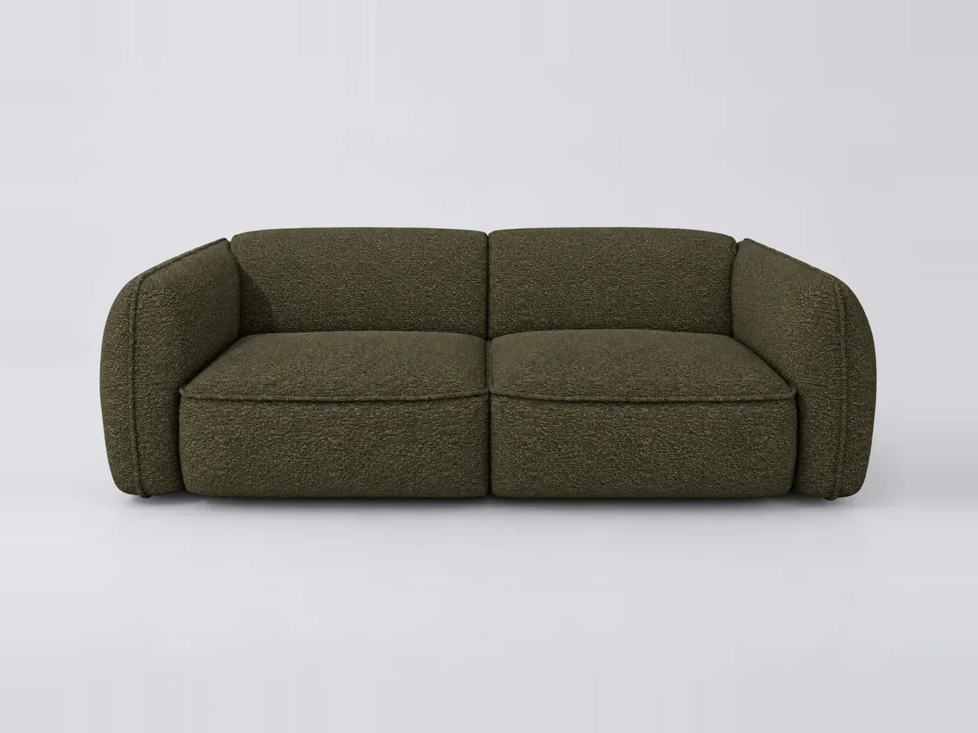 Canapé Livia Maisons du Monde, 4 places droit fixe, tissu, coloris vert olive