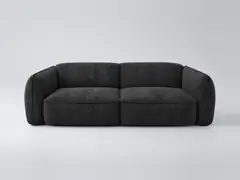 Canapé Livia Maisons du Monde, 4 places droit fixe, velours, coloris anthracite foncé