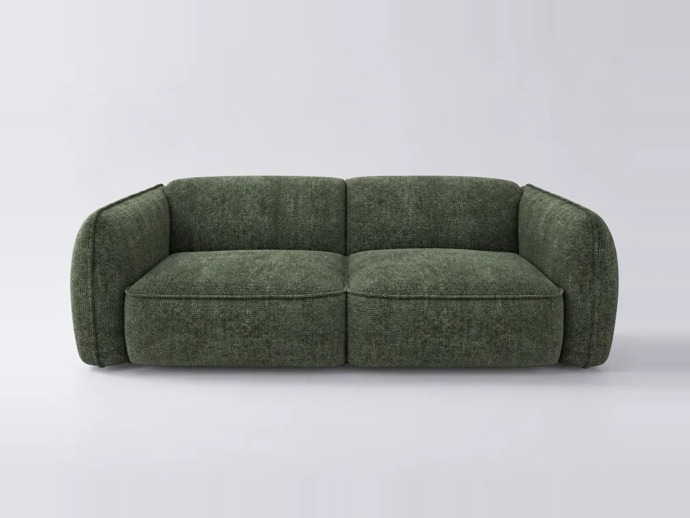 Canapé Livia Maisons du Monde, 4 places droit fixe, velours, coloris vert olive