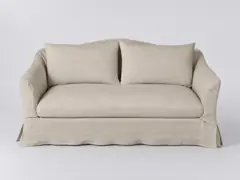 Canapé Anaelle Maisons du Monde, 2 places droit convertible, lin, coloris beige
