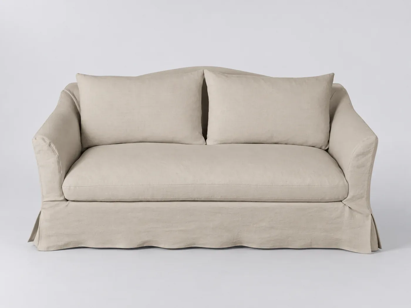 Canapé Anaelle Maisons du Monde, 2 places droit convertible, lin, coloris beige