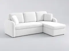 Canapé Milano La Redoute, 3 places droit convertible, bouclette, coloris crème