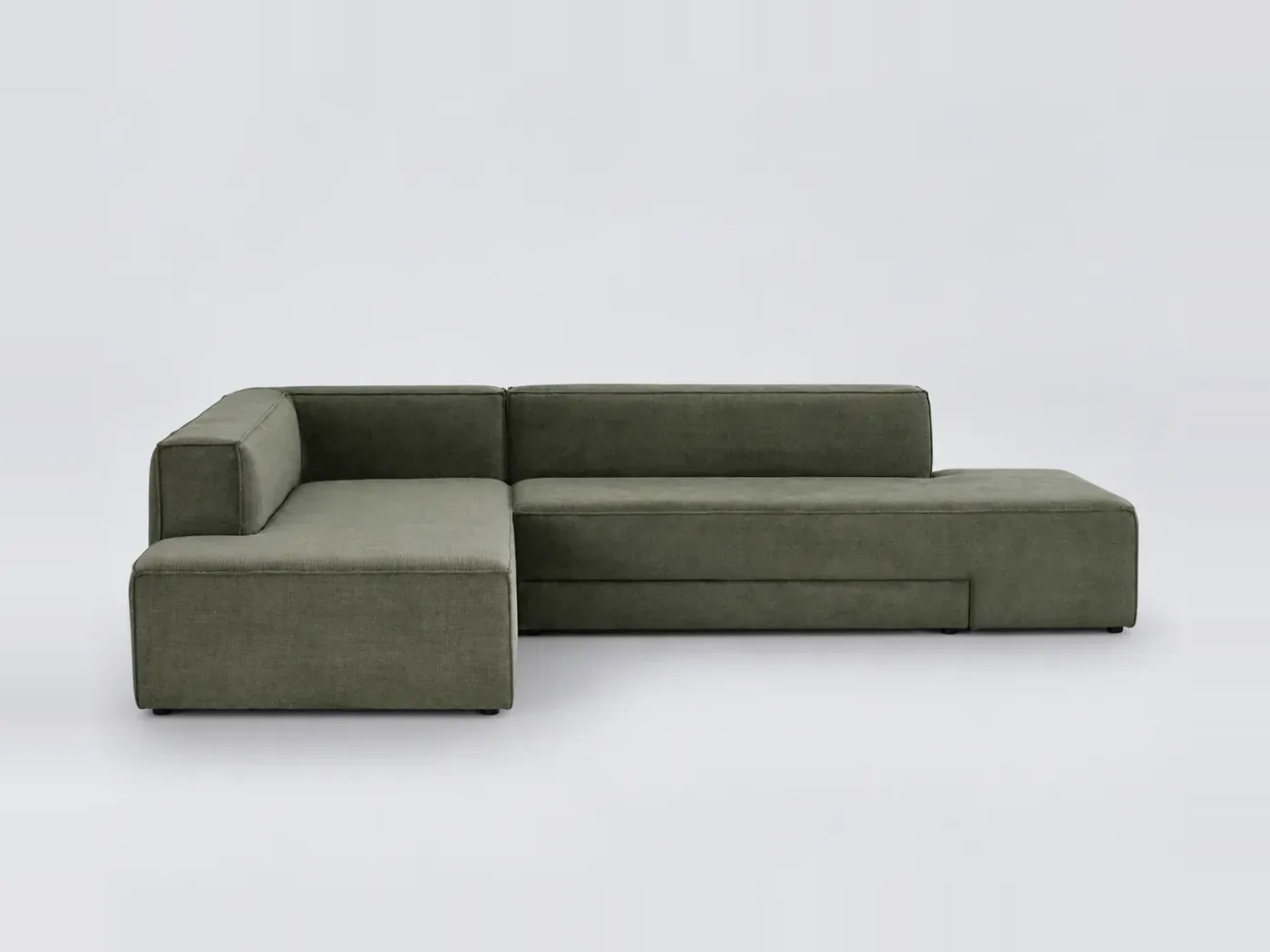 Canapé Ginosa La Redoute, d'angle convertible, coloris vert forêt