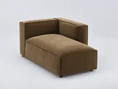 Canapé Seven La Redoute, méridienne seule, velours côtelé, coloris bronze