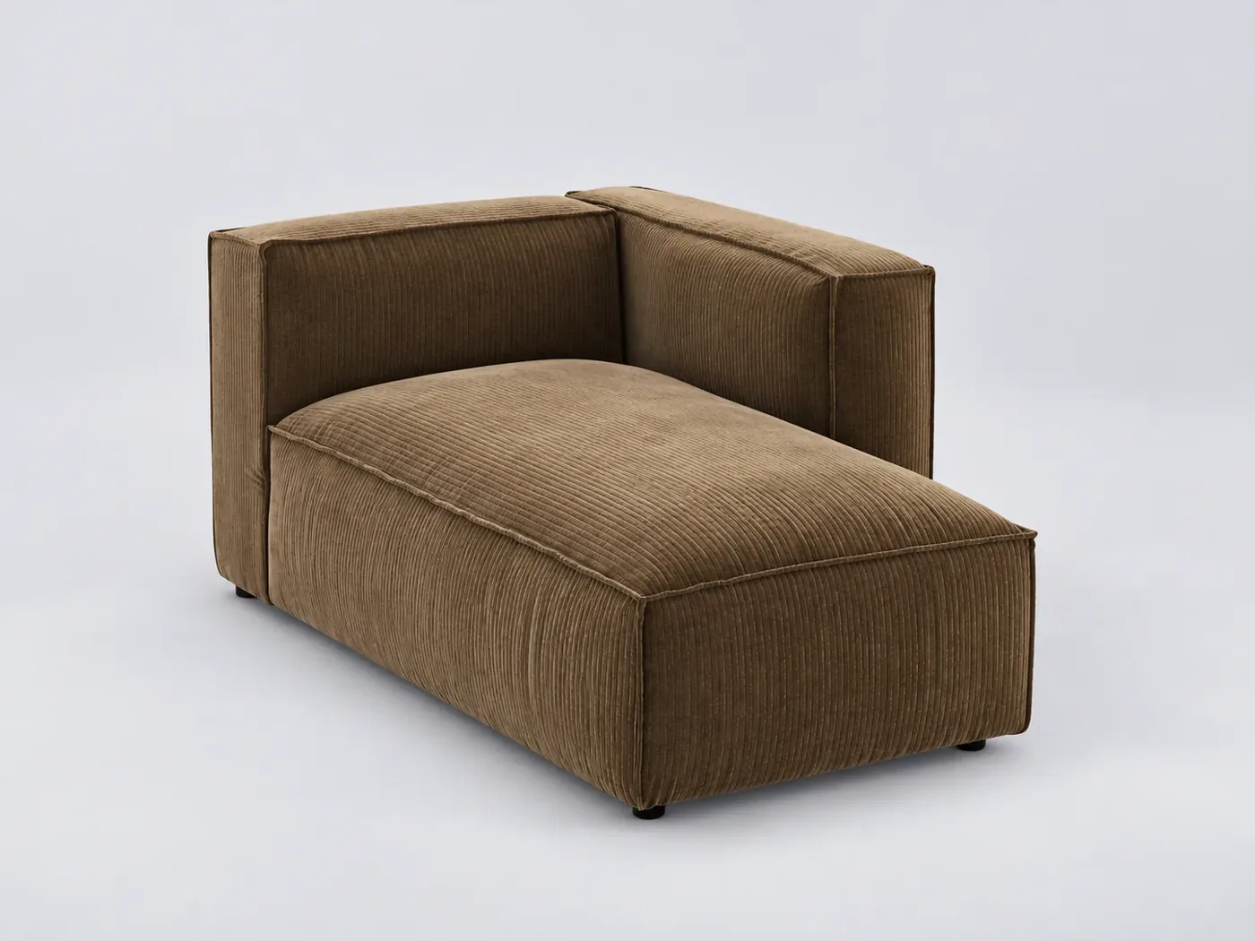 Canapé Seven La Redoute, méridienne seule, velours côtelé, coloris bronze
