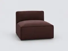 Canapé Seven La Redoute, 1 place modulable fixe, tissu texturé, coloris prune
